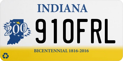 IN license plate 910FRL