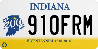 IN license plate 910FRM