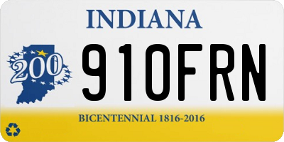 IN license plate 910FRN