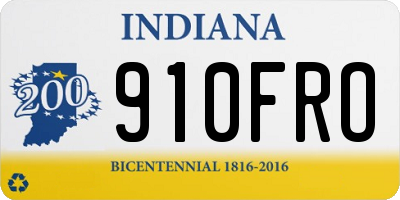 IN license plate 910FRO
