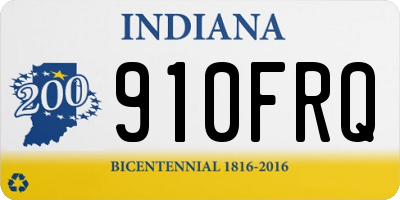 IN license plate 910FRQ
