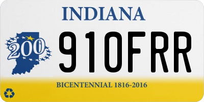 IN license plate 910FRR