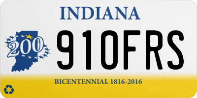 IN license plate 910FRS