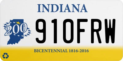 IN license plate 910FRW