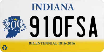 IN license plate 910FSA