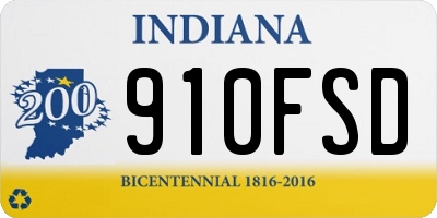 IN license plate 910FSD