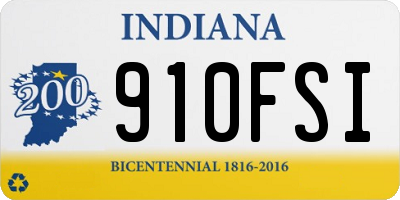 IN license plate 910FSI