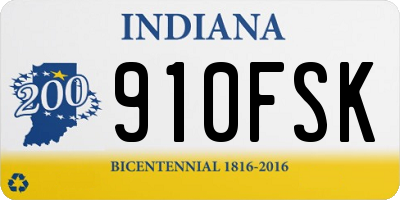 IN license plate 910FSK