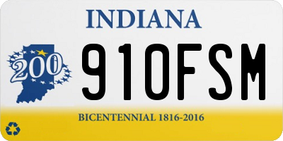 IN license plate 910FSM