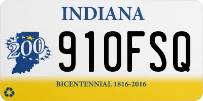 IN license plate 910FSQ