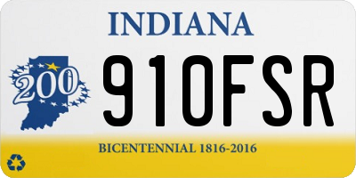 IN license plate 910FSR