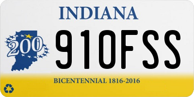 IN license plate 910FSS