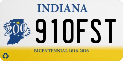 IN license plate 910FST