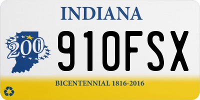 IN license plate 910FSX