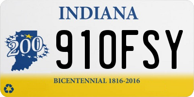 IN license plate 910FSY