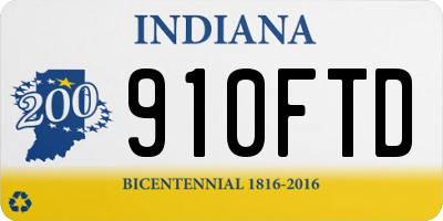 IN license plate 910FTD