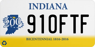 IN license plate 910FTF