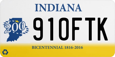 IN license plate 910FTK