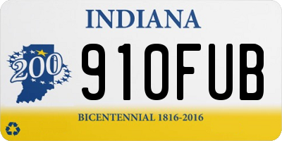 IN license plate 910FUB
