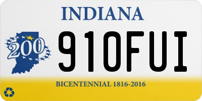 IN license plate 910FUI
