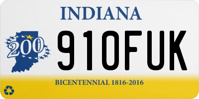 IN license plate 910FUK