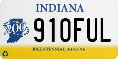 IN license plate 910FUL