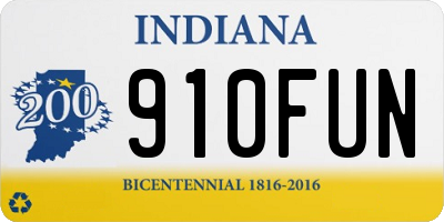 IN license plate 910FUN