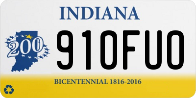 IN license plate 910FUO