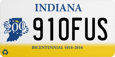 IN license plate 910FUS