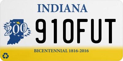 IN license plate 910FUT