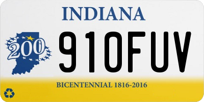 IN license plate 910FUV