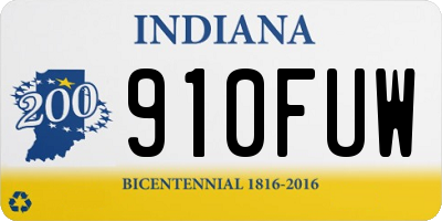 IN license plate 910FUW