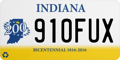 IN license plate 910FUX