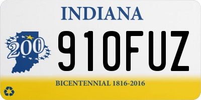 IN license plate 910FUZ