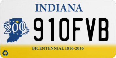 IN license plate 910FVB