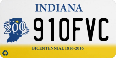 IN license plate 910FVC