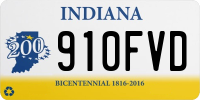 IN license plate 910FVD