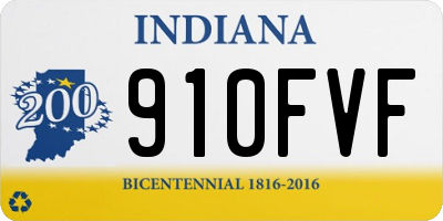 IN license plate 910FVF
