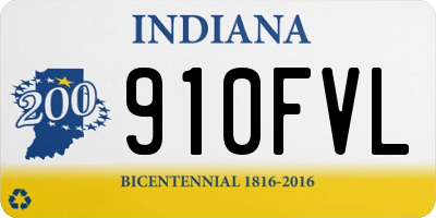 IN license plate 910FVL