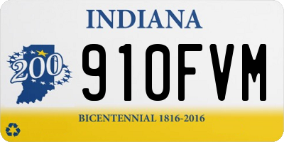 IN license plate 910FVM