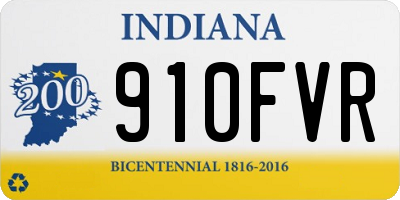 IN license plate 910FVR