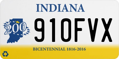 IN license plate 910FVX