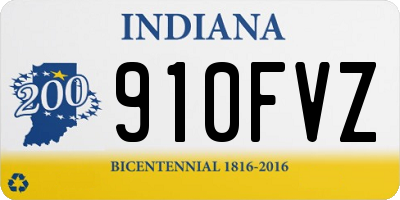 IN license plate 910FVZ