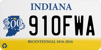 IN license plate 910FWA