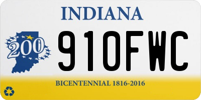 IN license plate 910FWC
