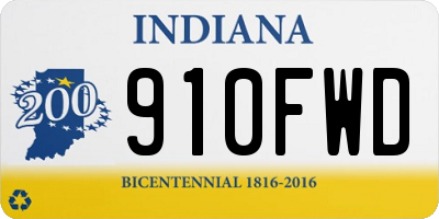 IN license plate 910FWD