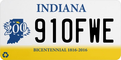 IN license plate 910FWE