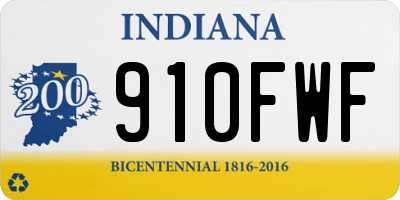 IN license plate 910FWF