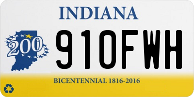 IN license plate 910FWH