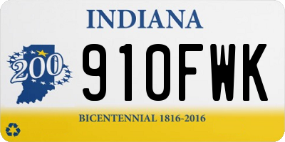 IN license plate 910FWK